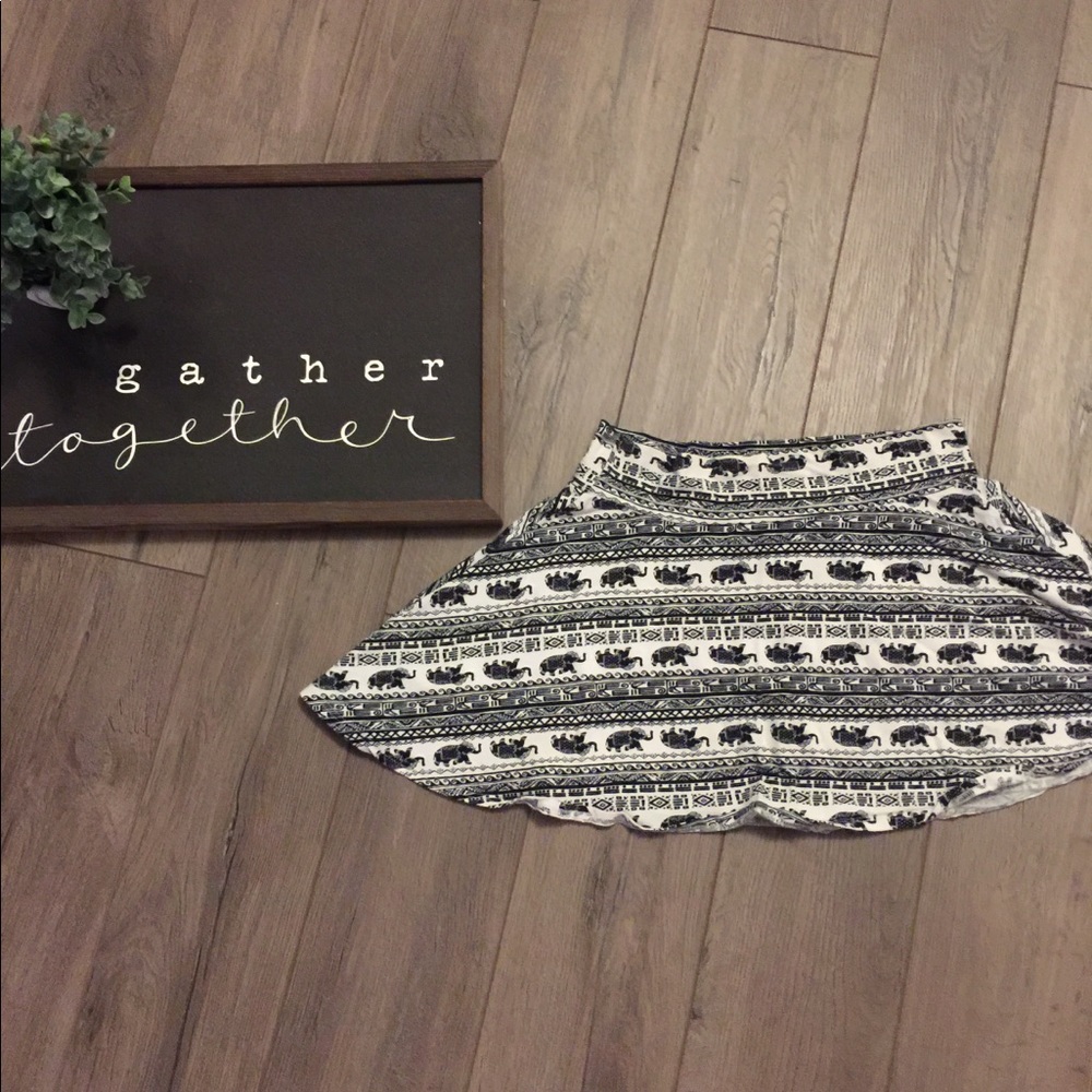 Elephant print mini skirt